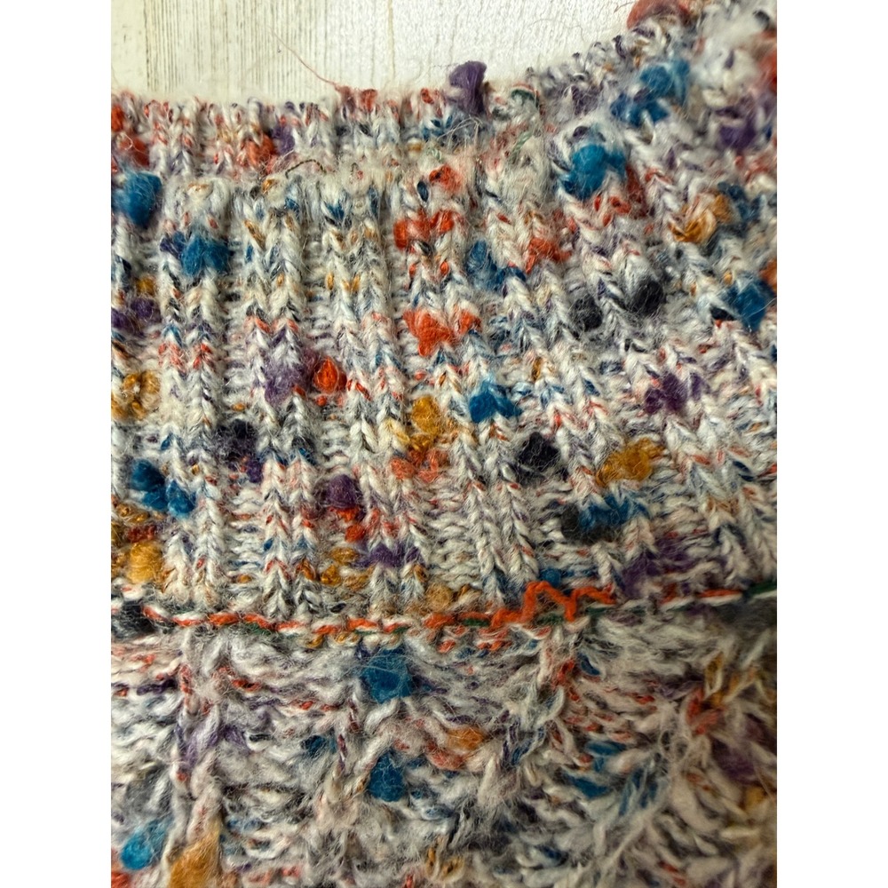 Womens M Flecked Confetti Knit Mock Neck Sweater Thick Speckled Textured - Picture 13 of 16